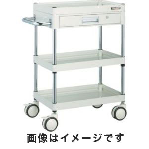 トラスコ中山 TRUSCO ファルコンワゴン 薄型1段引出付 750X500 U双輪 YG色 FAW-973ZD-YG メーカー直送 代引不可