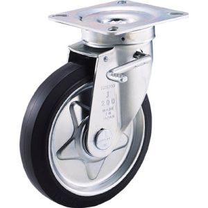 トラスコ TRUSCO トラスコ αプレス製ゴムキャスター 自在ダブルストッパー付 Φ100 1個 TJB-100C