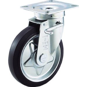 トラスコ TRUSCO トラスコ αプレス製ゴムキャスター 自在ダブルストッパー付 Φ130 TJB-130C