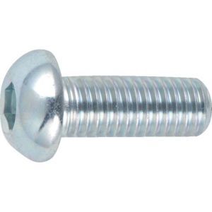 トラスコ中山 TRUSCO 六角穴付ボタンボルト三価 白 全ネジ M4×6 25本入 B774-0406