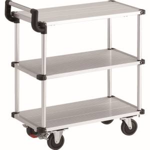 トラスコ TRUSCO トラスコ AL23-0736S アルミ台車 アルパカート 省音 3段式片袖タイプ 700×360mm ストッパー付 メーカー直送 代引不可 北海道 沖縄 離島不可