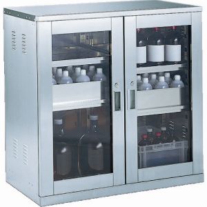 トラスコ中山 TRUSCO 耐震薬品庫 ガラス両開型 棚スライド式 900×500×H900 SW メーカー直送 代引不可 北海道・沖縄・離島不可