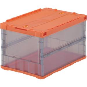 トラスコ TRUSCO トラスコ TSK-C50B-ORT 薄型折りたたみコンテナスケル 50Lロックフタ付 オレンジツートン TRUSCO メーカー直送 代引不可 沖縄 離島不可