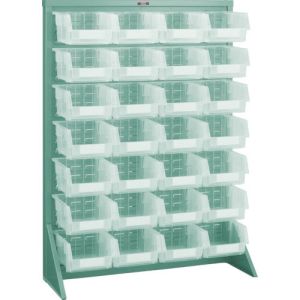 トラスコ TRUSCO トラスコ パネルコンテナラック 床置型 コンテナ大透明X28 緑 T-1228N-TM GN メーカー直送 代引不可