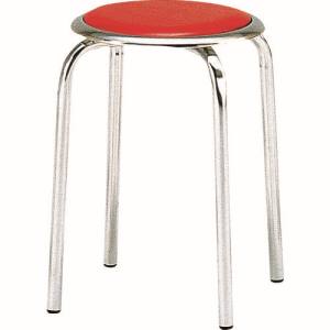 トラスコ TRUSCO トラスコ 丸イス メッキ仕上げ脚 Φ320×H445 レッド TM-24M-R