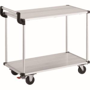 トラスコ TRUSCO トラスコ AL22-0948S アルミ台車 アルパカート 省音 2段式片袖タイプ 900×480mm ストッパー付 メーカー直送 代引不可 北海道 沖縄 離島不可