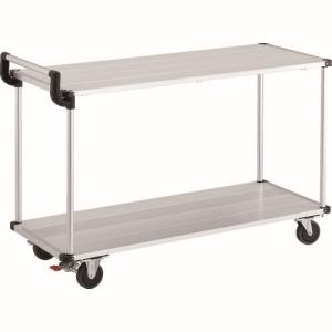 トラスコ TRUSCO トラスコ AL22-1248S アルミ台車 アルパカート 省音 2段式片袖タイプ 1200×480mm ストッパー付 メーカー直送 代引不可 北海道 沖縄 離島不可