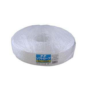 宮島化学工業 宮島化学工業 HC620 PP ソフトロープ 白 6mm×200m