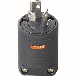 明工 明工 MH7171B 接地2P15A引掛プラグ L6-15 15A.250V 黒