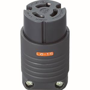明工 明工 MH8171B 接地2P15A引掛コネクターボデー L6-15 15A.250V 黒