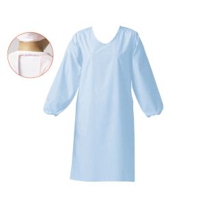 ワコウ WAKO ワコウ ウルトラドライエプロン 袖付 ゴム ブルー E1204-1G