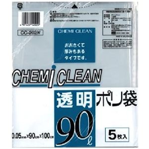 ケミカルジャパン ケミカルジャパン 透明 ポリ袋 90L 5枚 CC-202NS