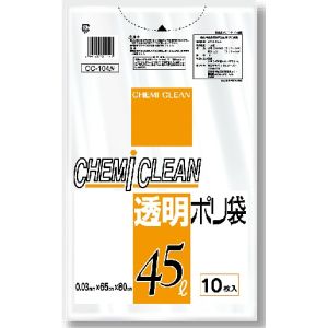 ケミカルジャパン ケミカルジャパン 透明 ポリ袋 45L 10枚 CC-104NS