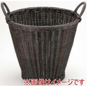 萬洋 MANYO 萬洋 91-410S 樹脂深型バスケット手付ダークブラウン 小 ステンレス枠付