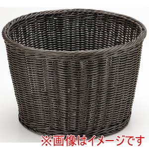 萬洋 MANYO 萬洋 91-015B 樹脂かご丸 大 ダークブラウン ステンテレス枠付