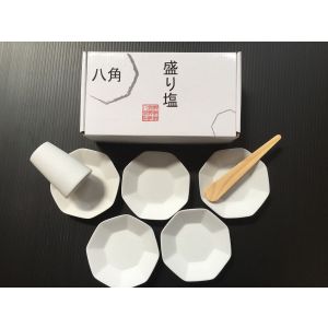 静岡木工 静岡木工 八角 盛り塩セット 八角皿 5枚付き