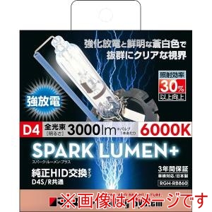 レーシングギア  RACING GEAR  レーシングギア RGH-RB860 純正交換HIDバルブ SPARK LUMEN+ D4S/D4R共用 6000K