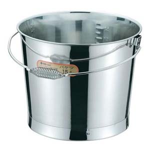 大屋金属 CLO 18-8 プレス バケツ 10L バネハンドル 目盛付 クローバー 大屋金属