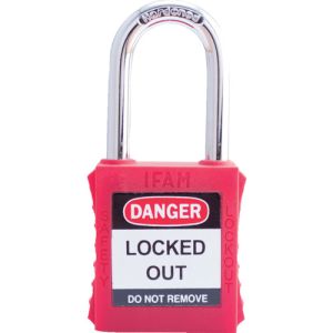 イファム IFAM イファム 044700 ロックアウト用南京錠 スチール製シャックル 赤
