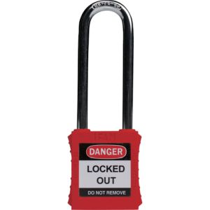 イファム IFAM イファム 044706 ロックアウト用南京錠 スチール製シャックル ツル長 赤