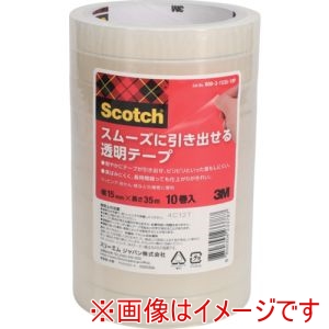 スリーエム 3M スリーエム 3M 600-3-1535-10P スコッチ R  スムーズに引き出せる透明テープ 15mm x 35m
