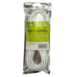 Lazos Lazos LTC-C-LW3 C to ライトニングケーブル L字型 3m ホワイト