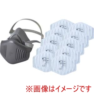 スリーエム 3M スリーエム 3000/5744J-RS2 10 取替え式防じんマスク 3000/5744J-RS2 + ろ過材 10枚セット M/Lサイズ