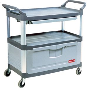ラバーメイド Rubbermaid ラバーメイド 409475 エクストラユーティリティカート 施錠ドア付き グレイ メーカー直送 代引不可 沖縄離島不可