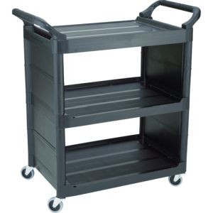ラバーメイド Rubbermaid ラバーメイド 342107 ユーティリティカート エンドパネル付き ブラック メーカー直送 代引不可 沖縄離島不可