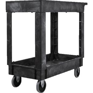 ラバーメイド Rubbermaid ラバーメイド 9T6607 2シェルフユーティリティーカート ブラック メーカー直送 代引不可 沖縄離島不可