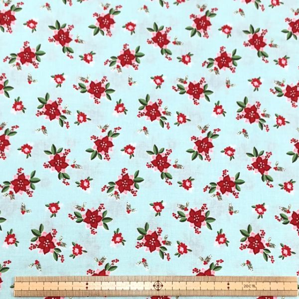  Riley Blake Riley Blake USA24 PIXIE NOEL AQUA 100cm×110cm幅 輸入生地 USAコットン メーカー直送 代引不可 北海道沖縄離島不可