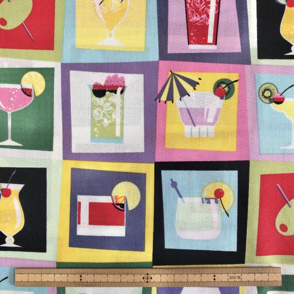  ALEXANDER HENRY ALEXANDER HENRY USA674 cocktails 100cm×110cm幅 輸入生地 USAコットン メーカー直送 代引不可 北海道沖縄離島不可
