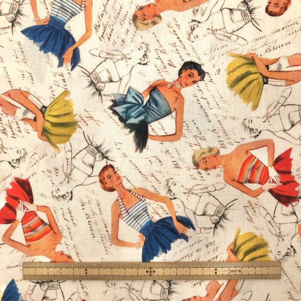  michael miller michael miller USA1154 VINTAGE SEWING STASH 100cm×110cm幅 USAコットン 直送 代引不可 北海道沖縄離島不可