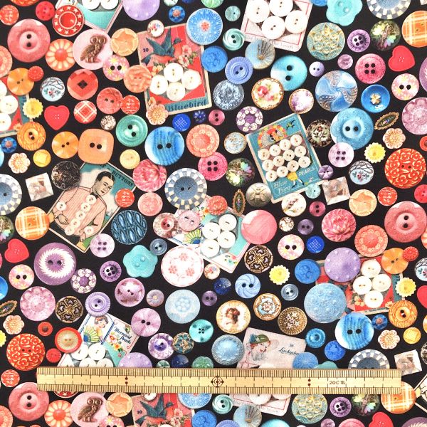  michael miller michael miller USA1151 VINTAGE SEWING STASH 50cm×110cm幅 輸入生地 USAコットン直送 代引不可 北海道沖縄離島不可