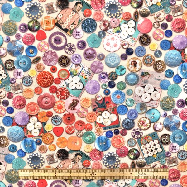  michael miller michael miller USA1152 VINTAGE SEWING STASH 50cm×110cm幅 輸入生地 USAコットン直送 代引不可 北海道沖縄離島不可