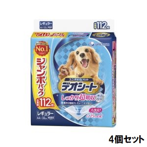 ユニチャーム Unicharm ユニチャーム デオシート しっかり超吸収 無香消臭タイプ レギュラー 112枚 4個セット ペットシーツ