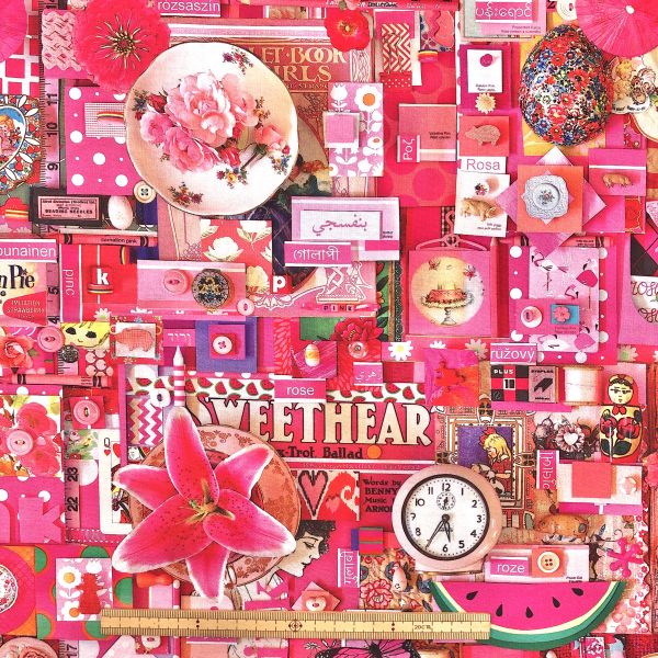  NORTHCOTT NORTHCOTT CAN003 COLOR COLLAGEII PINK 50cm×110cm幅 カナダ輸入生地 メーカー直送 代引不可 北海道沖縄離島不可