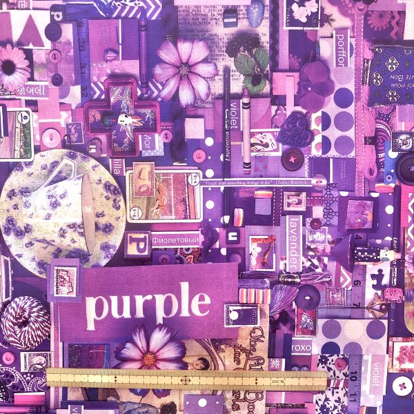  NORTHCOTT NORTHCOTT CAN009 COLOR COLLAGEII PURPLE 50cm×110cm幅 カナダ輸入生地 メーカー直送 代引不可 北海道沖縄離島不可