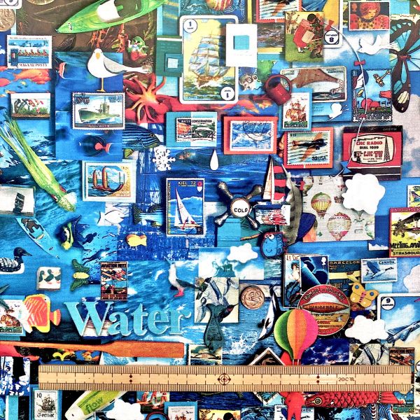  NORTHCOTT NORTHCOTT CAN010 COLOR COLLAGEII AIR&WATER 50cm×110cm幅 カナダ輸入生地 メーカー直送 代引不可 北海道沖縄離島不可
