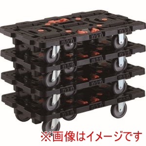 トラスコ TRUSCO トラスコ BT700J3-E100T-M4 まとめ買い 連結式樹脂製平台車 ビートル 700X450 自在3輪 とめたろう付4台セット 直送 代引 北海道沖縄離島不可 