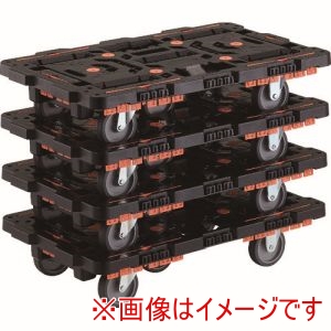 トラスコ TRUSCO トラスコ BT700KJ3-E100-M4 まとめ買い 連結式樹脂製平台車 ビートル 700X450 自在3輪 コボレ止めセット付 4台セット 直送 代引 北海道沖縄離島不可 