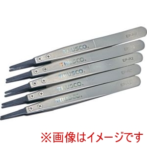 トラスコ TRUSCO トラスコ EP-R2-M5 まとめ買い ESDチップピンセット 先丸型 先端幅2mm 5本入り メーカー直送 代引不可 北海道沖縄離島不可