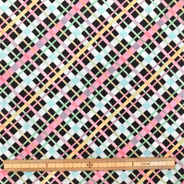  BENARTEX BENARTEX USA1225 Happy Plaid Black 50cm×110cm メーカー直送 代引不可 北海道沖縄離島不可