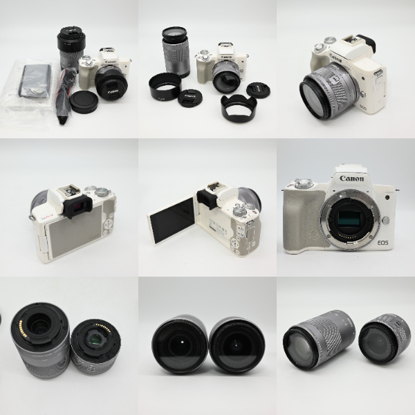  Canon 中古 EOS Kiss M ダブルズームキット 881039000524/781211000100/783210008888 Bランク
