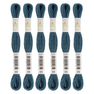 DMC DMC 刺しゅう毛糸 ECOVITA エコヴィータ ウールスレッド 1カセ 16m 同色6本入 col.610  DMC360-BOX-610