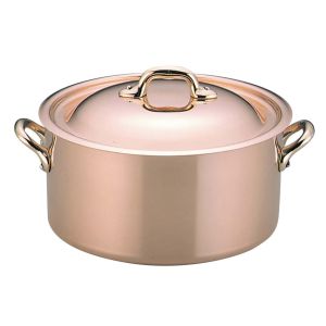 モービル カパーイノックス 半寸胴鍋(蓋付) 20cm 652220 メーカー直送 代引不可 北海道沖縄離島不可