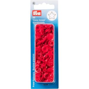 Prym Prym プラスチックカラースナップボタン スター型 レッド PRM393238