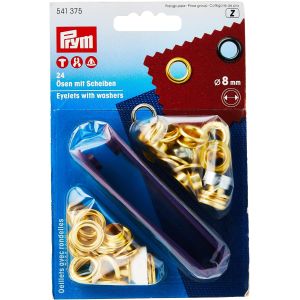 プリム Prym プリム 両面ハトメ アイレット φ8mm 24組入 ゴールド PRM541375 Prym