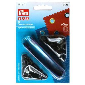 プリム Prym プリム 両面ハトメ アイレット φ5mm 40組入 ブラックニッケル PRM542371 Prym