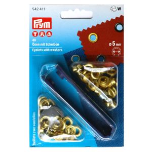 プリム Prym プリム 両面ハトメ アイレット φ5mm 40組入 ゴールド PRM542411 Prym